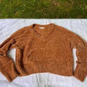 burnt orange chenille sweater